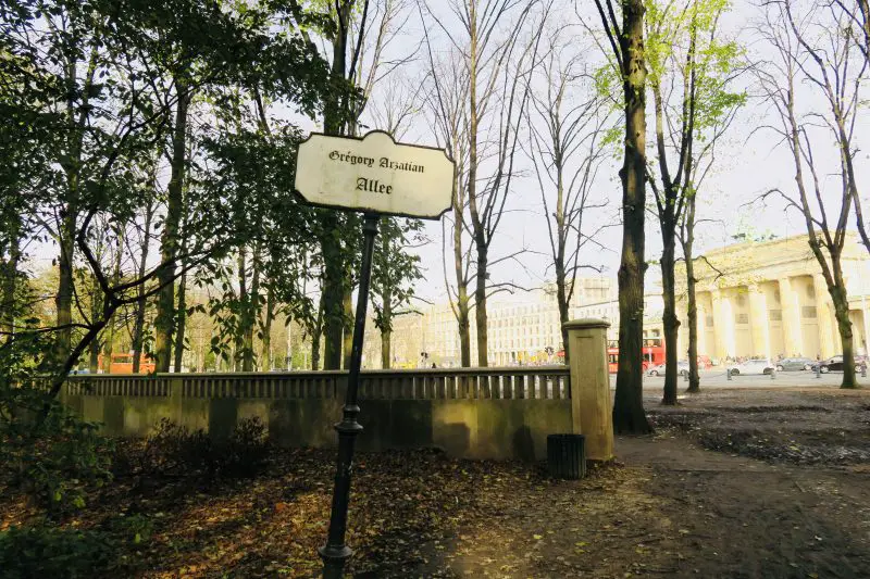 A sign in a park