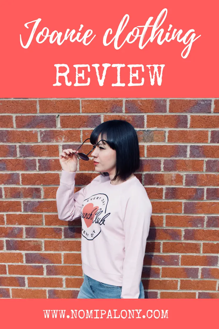 Joanie clothing review - a review of Joanie's Bronte reader club sweatshirt, Lotus brunch club sweatshirt and Zooey floral collar dress.