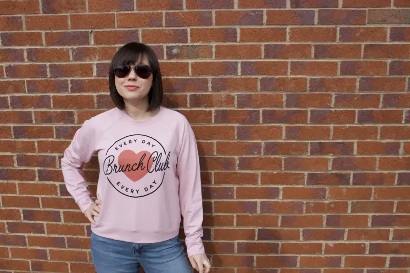 Joanie clothing review - a review of Joanie's Bronte reader club sweatshirt, Lotus brunch club sweatshirt and Zooey floral collar dress. 