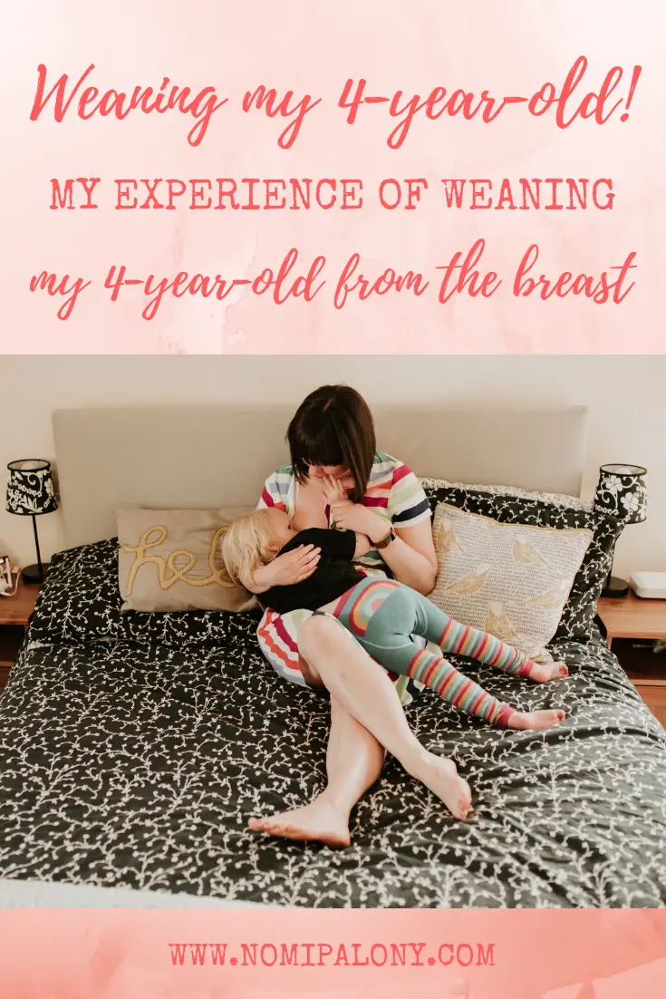 What to expect when weaning a 4 year old from the breast. Our journey of breastfeeding for 4 years and how weaning has gone for us. 